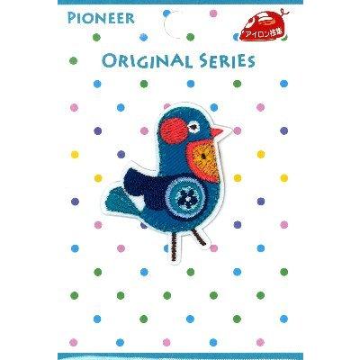 刺しゅう ワッペン オリジナルシリーズ （ とり・ブルー ) 大きさ