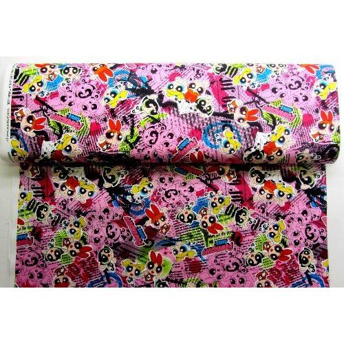 キャラクター 生地 布 パワーパフガールズ（ ピンク ) 柄番号5