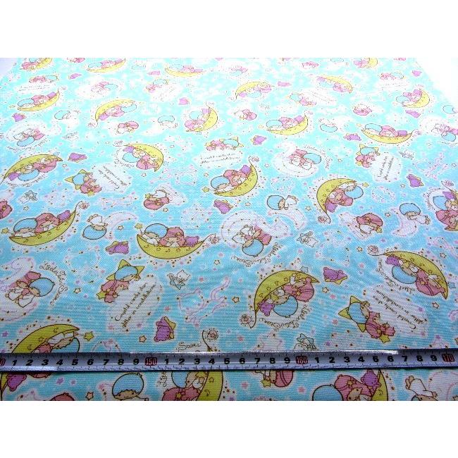 キャラクター 生地 布 キキララ （ リトルツインスターズ ) ブルー 柄