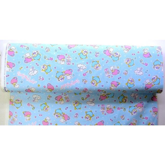 キャラクター 生地 布 キキララ （ リトルツインスターズ ) ブルー系