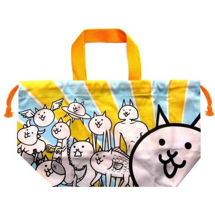 キャラクター 巾着袋 きんちゃく袋 にゃんこ大戦争 マチ付き イエロー ブルー 大きさ 約 16 5ｘ29ｘマチ12ｃｍ Kin Skt Kin Skt 手芸のピロル 手芸用品と生地と雑貨のお店 通販 Yahoo ショッピング