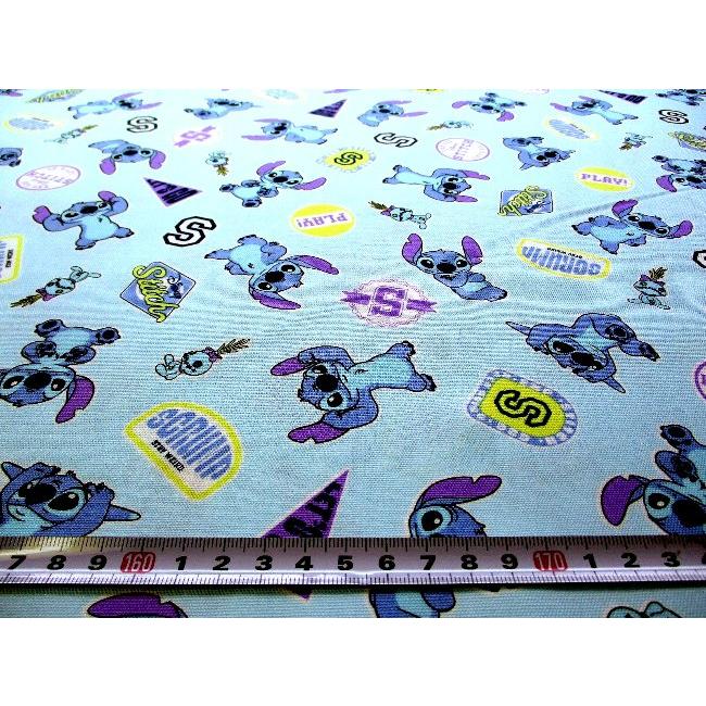 キャラクター 生地 布 スティッチ（ ブルー系 ) 柄番号14（ 2026