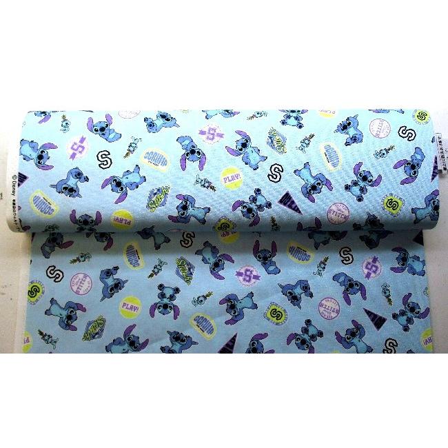 キャラクター 生地 布 スティッチ（ ブルー系 ) 柄番号14（ 2026