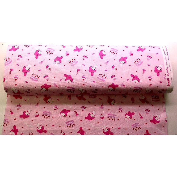 (100cm)マイメロディちゃん生地ハギレピンクmy melody ◇ キャラクター 生地 布 マイメロディ （ ケーキ ピンク系 ) 柄番号