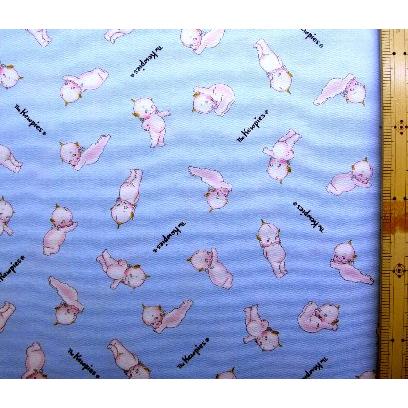 キャラクター 生地 キューピー （ ポーズ ブルー ) 柄番号2