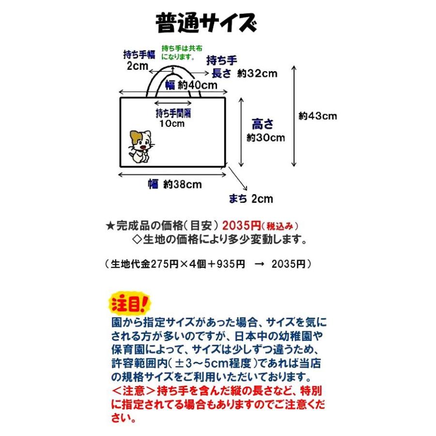 製作依頼 イージーオーダー キャラクター 生地でレッスンバッグの製作