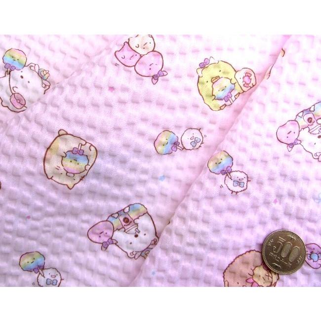 キャラクター リップル生地 サッカー生地 この柄は1ｍ50ｃｍまでメール便可能です すみっコぐらし ピンク 綿100 生地幅 約108cm R G 3480 1b R 60 手芸のピロル ヤフーshop 通販 Yahoo ショッピング