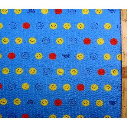 キャラクター リップル生地 サッカー生地 この柄は2ｍのみメール便可能です スマイリー ブルー 生地幅 約108cm 綿100 R Kyh Smirf 01 Bl 26 手芸のピロル ヤフーshop 通販 Yahoo ショッピング