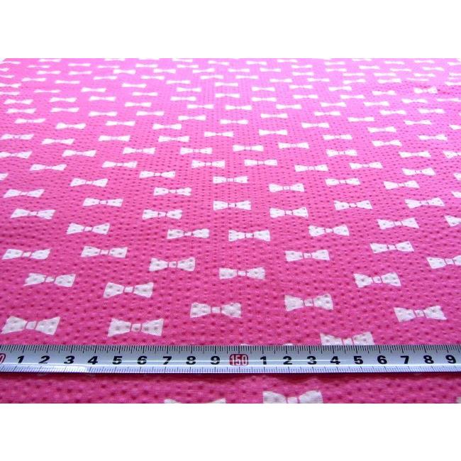 リップル生地 （ サッカー生地 ) チャーミー リボン（ ピンク リップル  