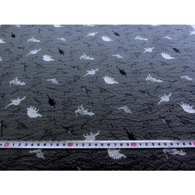 リップル生地 （ サッカー生地 )   恐竜（ グレー系 ) 生地幅−約108cm（ 綿100％ ）R-SWA-CS200-4-r-2221 |  | 02