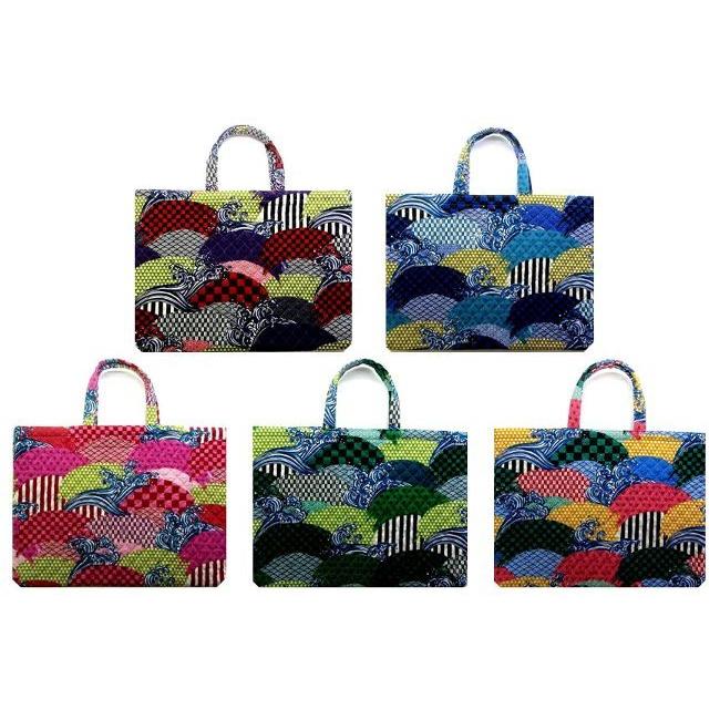 ◇ 手作り 通園バッグ レッスンバッグ 和柄 ミックス 波柄