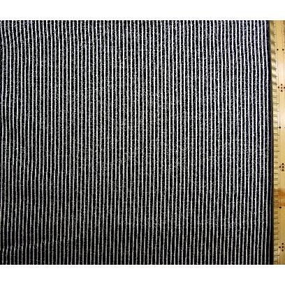 プリント生地 布 ヒッコリー調 オックス ストライプ （ 黒地に白