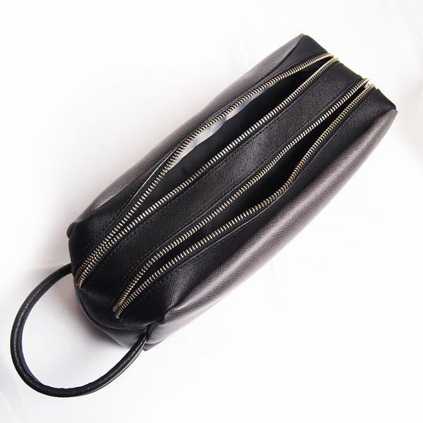 PIOMBO ピオンボ スプリットレザーセカンドバッグ　ダブルファスナー　メンズバッグ　 メンズポーチ　バッグインバッグ | PIOMBO | 14