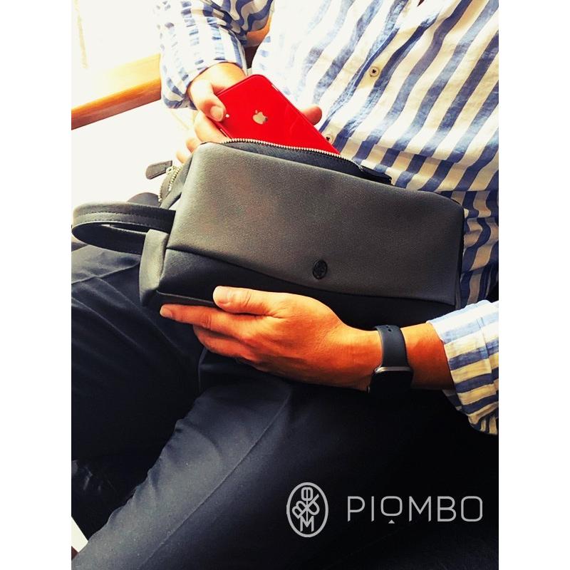 PIOMBO ピオンボ スプリットレザーセカンドバッグ　ダブルファスナー　メンズバッグ　 メンズポーチ　バッグインバッグ | PIOMBO | 15