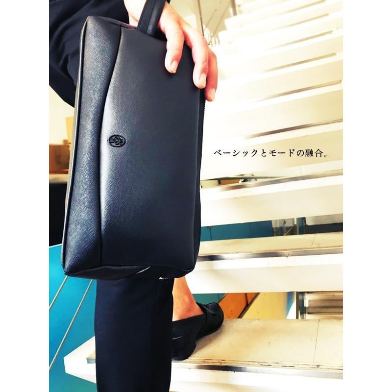 PIOMBO ピオンボ スプリットレザーセカンドバッグ　ダブルファスナー　メンズバッグ　 メンズポーチ　バッグインバッグ | PIOMBO | 16