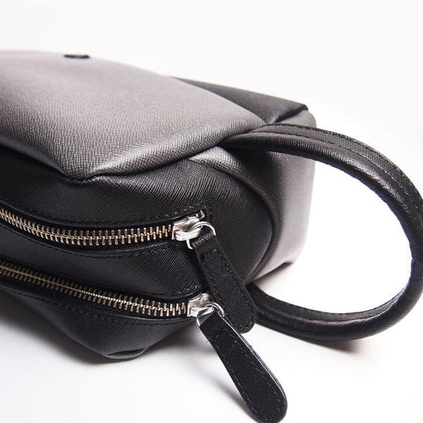 PIOMBO ピオンボ スプリットレザーセカンドバッグ　ダブルファスナー　メンズバッグ　 メンズポーチ　バッグインバッグ | PIOMBO | 11