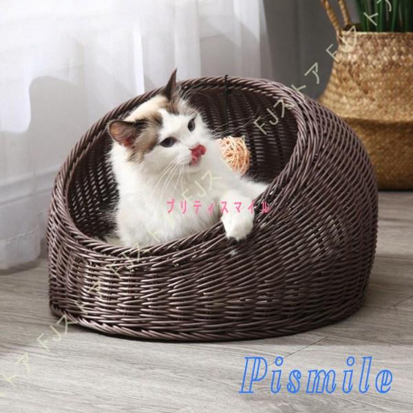 ペットベッド 猫ベッド 夏 かご ちぐら型 手編み 藤編み 爪とぎ ペットベッド 猫ベッド 夏 かご ちぐら型 手編み 藤編み 爪とぎ