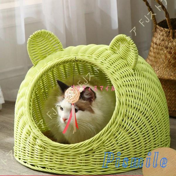 ペットベッド 猫ベッド 夏 かご ちぐら型 手編み 藤編み 爪とぎ ペットベッド 猫ベッド 夏 かご ちぐら型 手編み 藤編み 爪とぎ