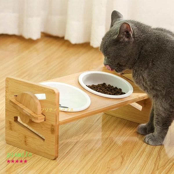 猫 小型犬 食器 ペット フード ボウル ねこ えさ 皿 ネコボウル 食事台 ごはん皿 餌入れ 水飲み スタンド付き 猫 小型犬用 陶器皿250ML 2個｜pismile｜03