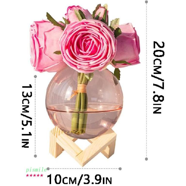 家のキッチンの結婚披露宴の装飾のための寝室のハイエンド偽の花の花束のためのガラスの花瓶の人工的なバラの花 造花 (Color : A)｜pismile｜10