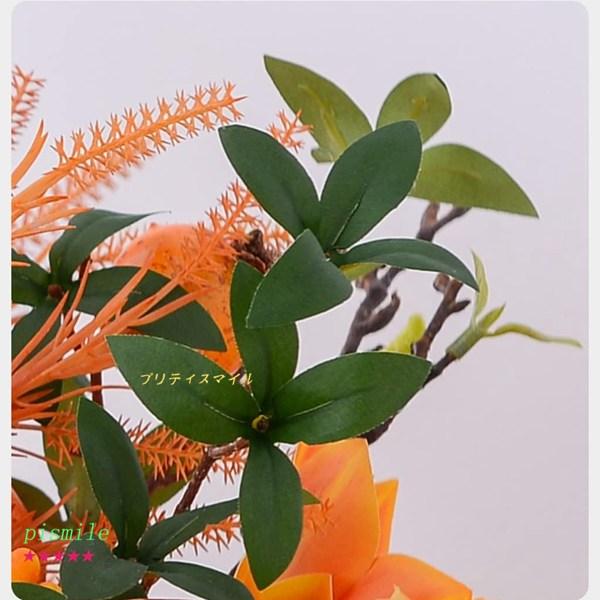 ストロー織りの花のバスケットの混合人工花の配置フェイク植物は農家の結婚式のために鉢植えの偽の花束を鉢植え 造花 (Color : D)｜pismile｜12