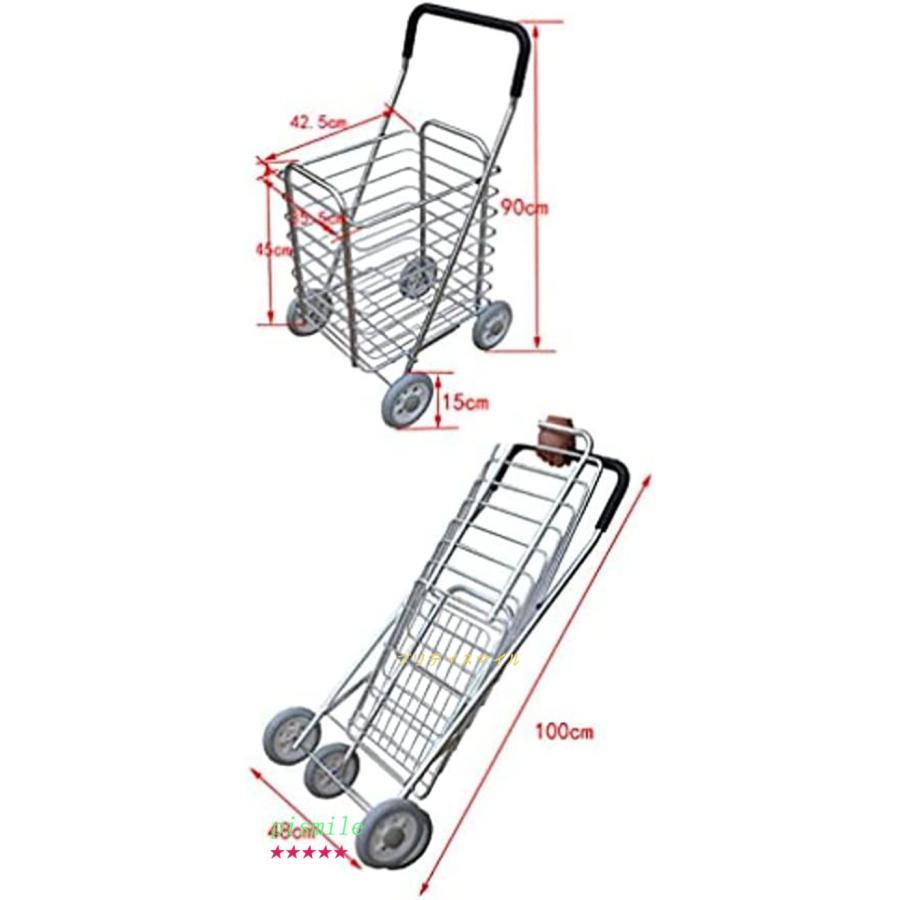買い物カート 折りたたみ式 エコカ ショッピングカート アルミ合金製 4輪 大容量 軽量 ショッピングカート カートセット 耐久性 運搬｜pismile｜08