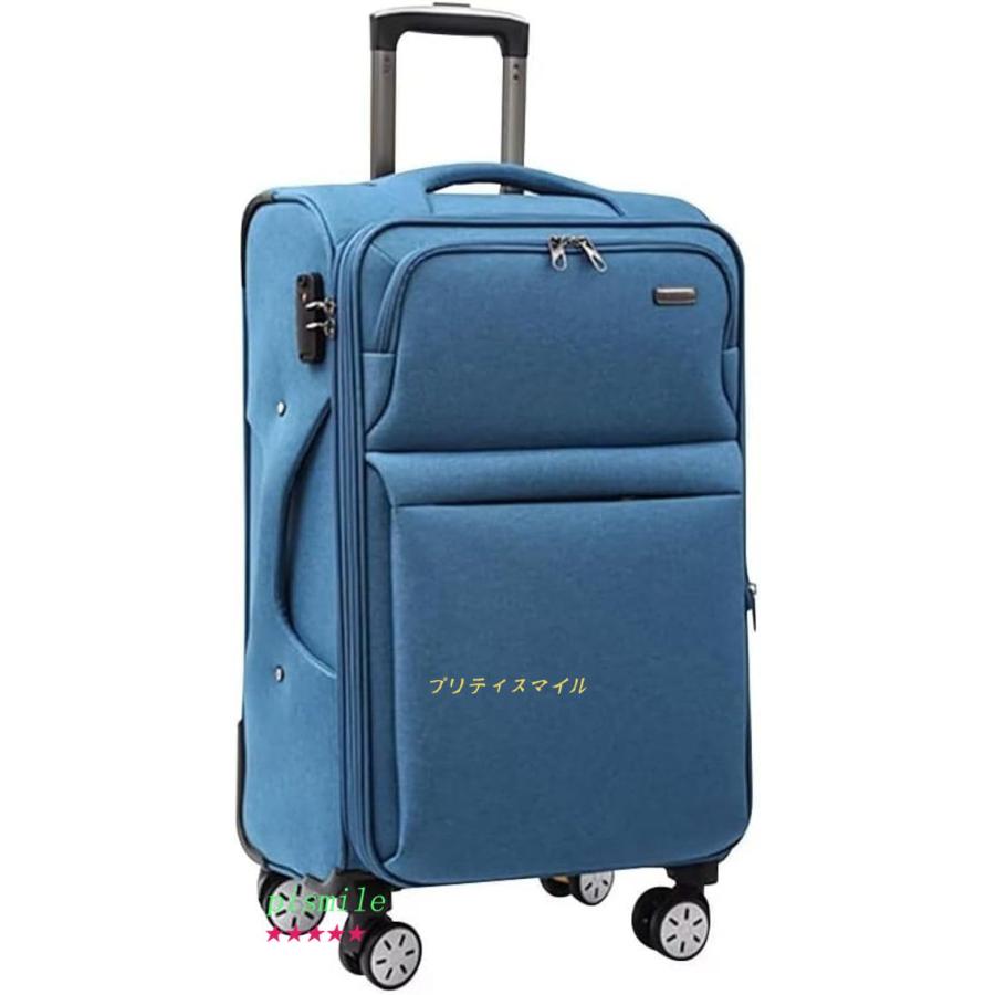 キャリーケース 布製 軽量 M-62x38x24cm（63L） スーツケース 拡張機能 