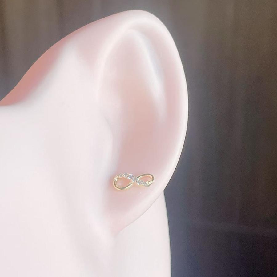 ピアス シルバー925 Silver925 金属アレルギー対応 無限 ムゲン 華奢