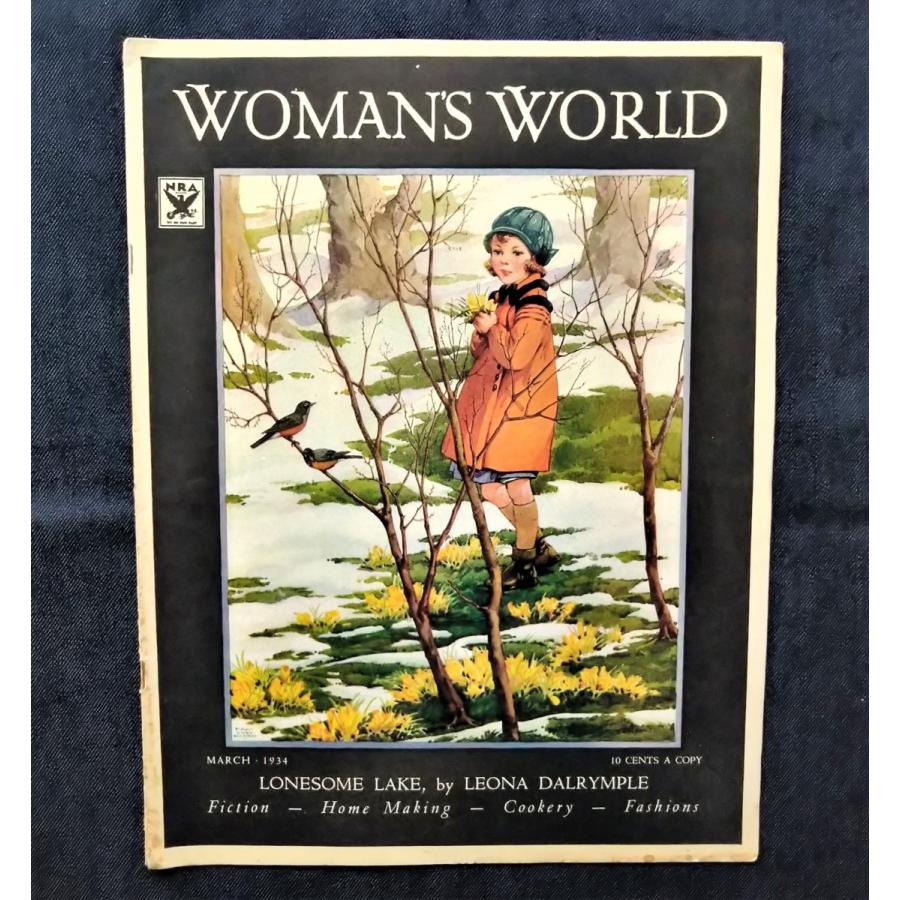 1934年 戦前 女性誌 Woman S World 表紙イラスト Miriam Story Hurford アンティーク ファッション 料理 手芸 広告 Leona Dalrymple a24 ピストルブックス Pistolbooks 通販 Yahoo ショッピング