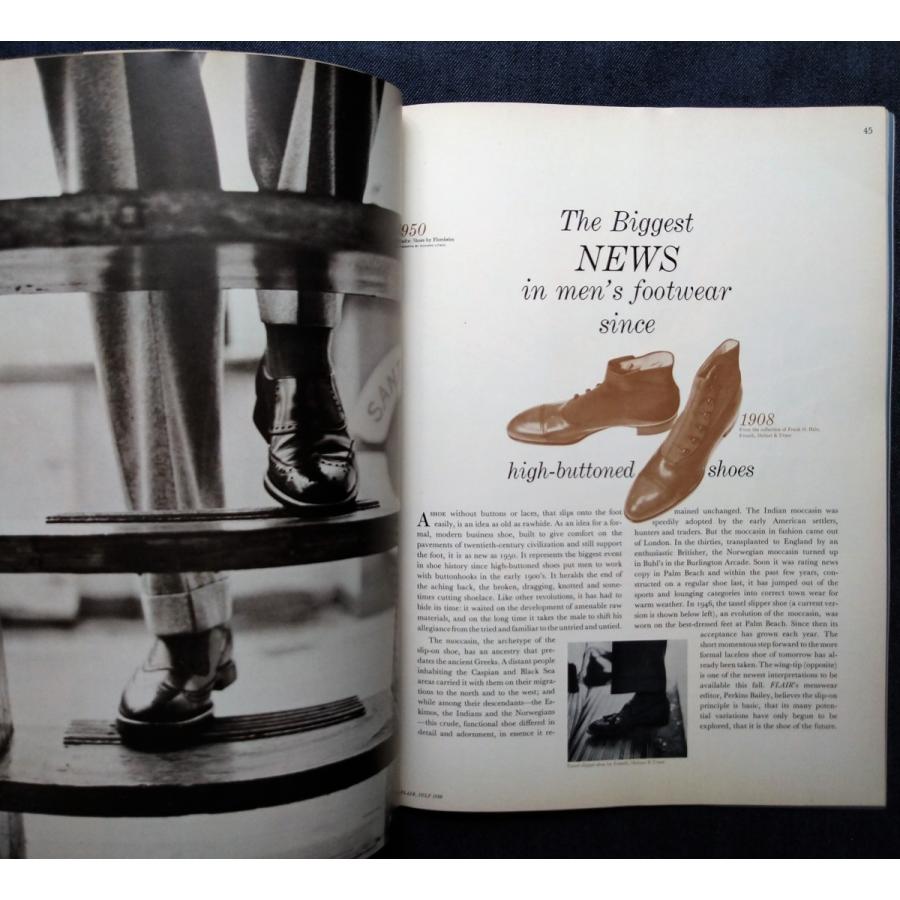 1950年 Flair ルネ・グリュオー 表紙 オール男性 特集 紳士スタイル/カレッジ・ファッション/メンズ・シューズ 靴/Rene Gruau/Fleur Cowles｜pistolbooks｜07
