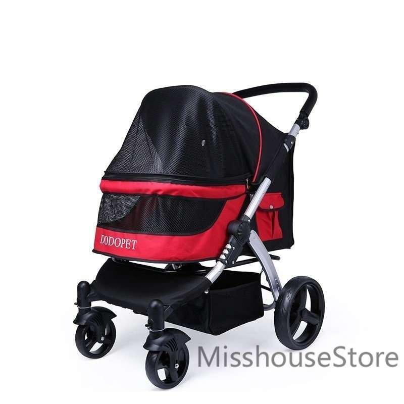 新入荷 ペット用カート折り畳みベビーカー乳母車キャリーバッグ小型犬中型犬大型犬猫大型商品35kgまでレッドグレーブラック 【5851850544】(21048円)