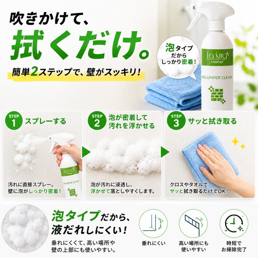 La Kira 【新生活応援】壁紙クリーナー 壁紙 汚れ落とし 強力 クレヨン