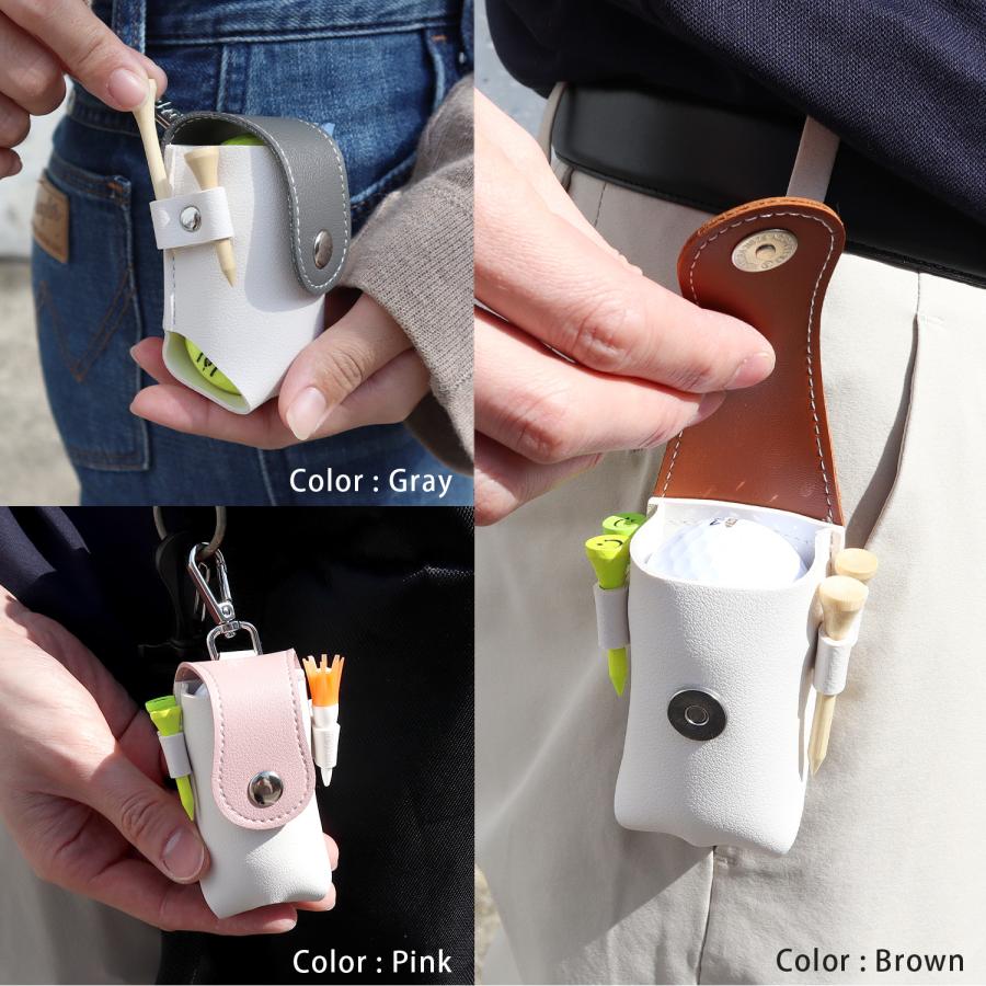 名入れ無料 ゴルフボールケース 2個収納 ベルト装着 ティー収納 ボール