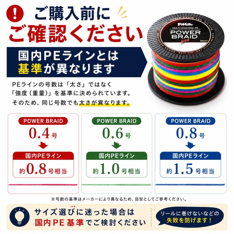 Pit-Life（ピットライフ） PEライン 釣り糸 500m 4本編み 日本製