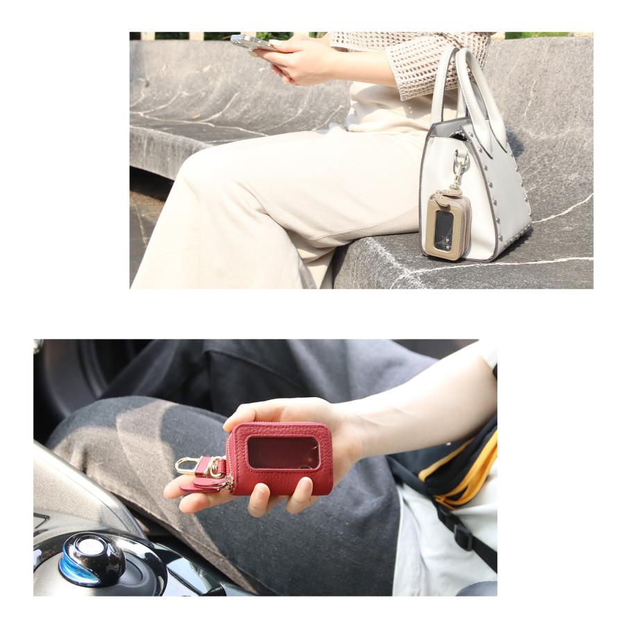 名入れ ペア スマートキーケース 本革 2個セット 窓付き 2個収納 カップル 夫婦 ギフト | Pit-Life | 05