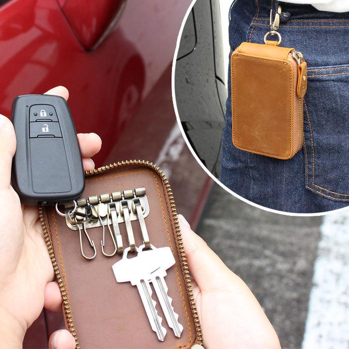 名入れ無料 名入れ キーケース スマートキー カード収納 本革 6連フック 車 家 鍵 収納 スマートキーケース キーカバー レザー メンズ レディース かわいい Sma044 ピットライフf Cヤフー店 通販 Yahoo ショッピング