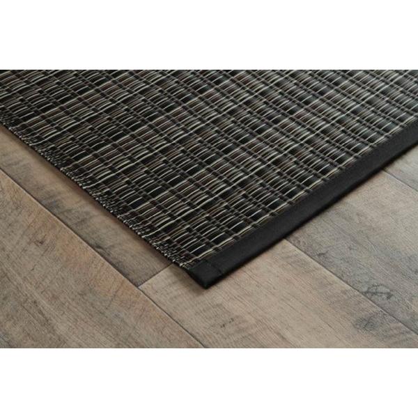 い草 カーペット ラグ 6畳 261×352cm ブロック調　ブラック　黒　ござ い草 カーペット ラグ 6畳 261×352cm ござ オーダー 6サイズ規格