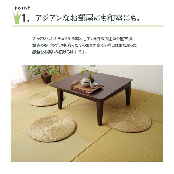 クッション シート おしゃれ いぐさ シーグラス 円形 い草 座布団