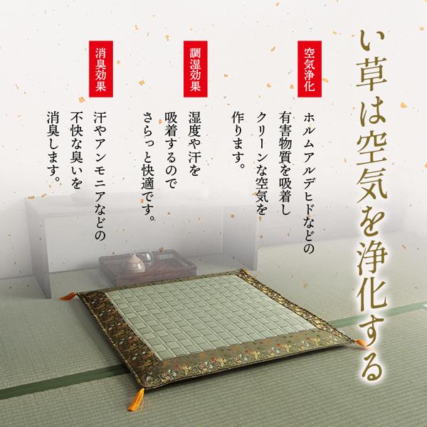 い草 座布団 仏壇 仏前 仏事 御前 座布団 高級感 日本製 国産 伝統技法 唐草 鳳凰 掛川織 いぐさ 約70×70cm | ブランド登録なし | 04