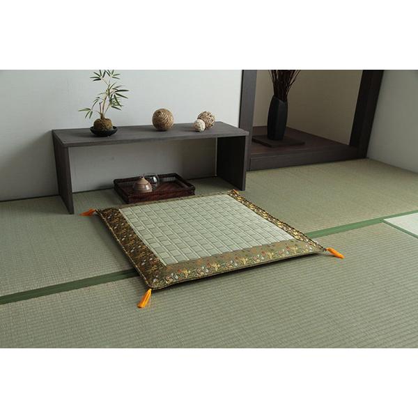 い草 座布団 仏壇 仏前 仏事 御前 座布団 高級感 日本製 国産 伝統技法 唐草 鳳凰 掛川織 いぐさ 約70×70cm | ブランド登録なし | 08