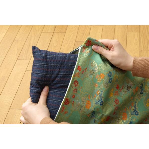 座布団カバー 仏壇用 55 59 仏前 金襴 御前 秋華 高級感 日本製 和柄 法事 お盆 ご仏壇 ラグジュアリー カバーのみ 約57×62cm 銘仙判55×59cm用 | ブランド登録なし | 05