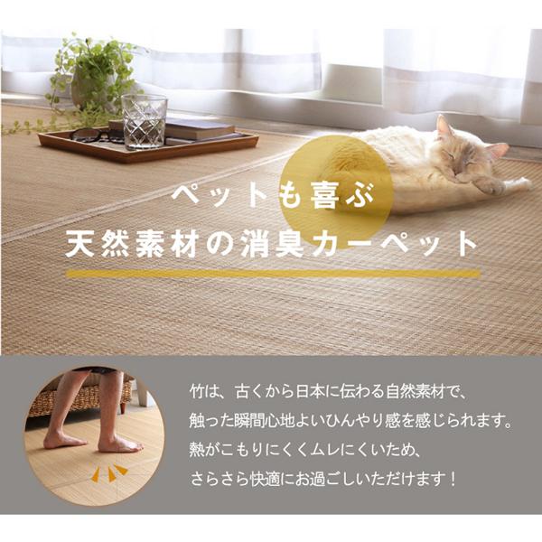竹 ラグ カーペット ６畳 おしゃれ バンブー 竹ひご 籐竹 天然素材 丈夫 抗菌 防臭 消臭 お掃除 簡単 裏地付き 約261×352cm