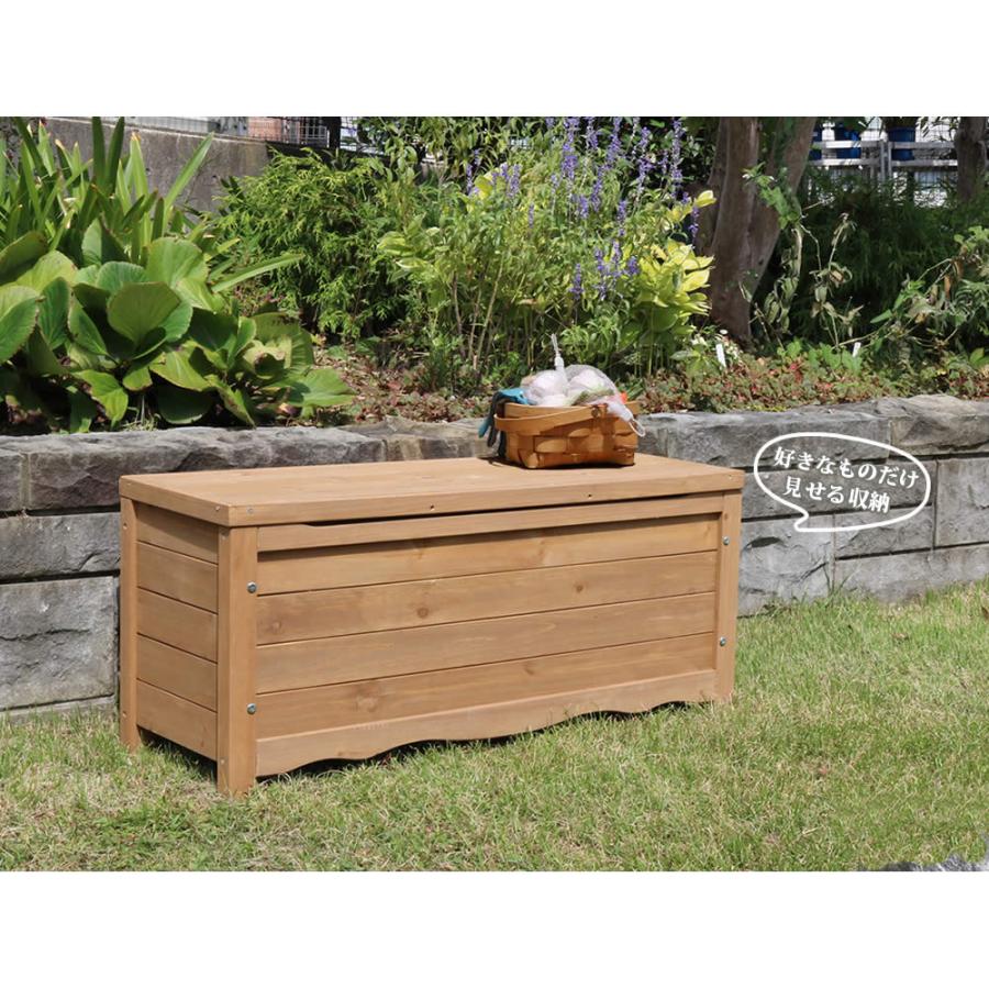 木製 ガーデンベンチ ベンチ収納 収納 おしゃれ 90 長椅子 ボックス ベンチ 屋外 屋内 北欧風 コンパクト 収納庫 幅90 | ブランド登録なし | 07