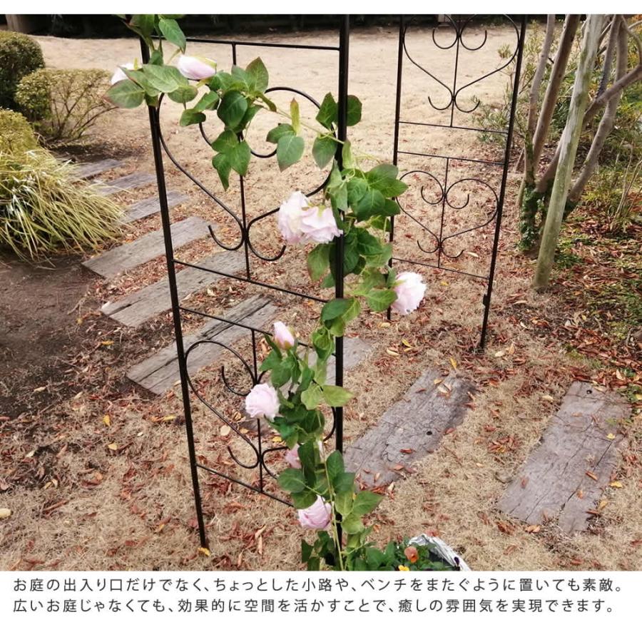 ガーデン アーチ アイアンアーチ ガーデンフェンス アイアン フェンス diy おしゃれ 庭用 花壇 外構 柵 薔薇 バラアーチ 英国風 庭園 ブロッサムハート｜pitadeko｜08