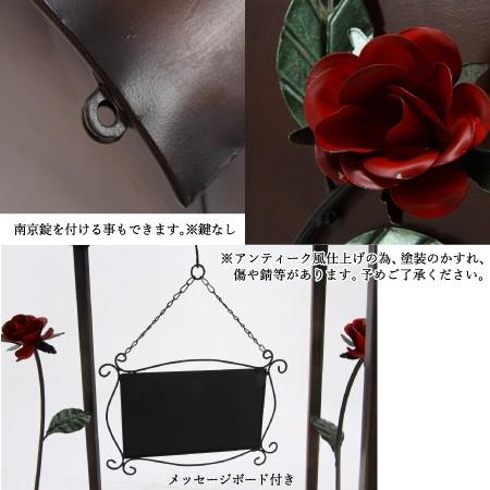 メールボックス ローズ 横型 郵便受け ポスト 玄関 置き型 薔薇 アンティーク メールボックス ローズ ポスト 横型 バラ 郵便受け 置きポスト 郵便