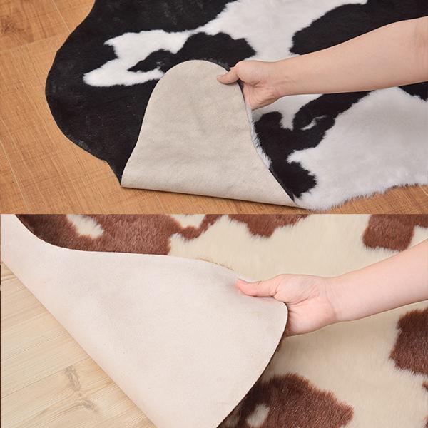 ラグ マット カウ柄 牛柄 おしゃれ フェイクファー ラグジュアリー