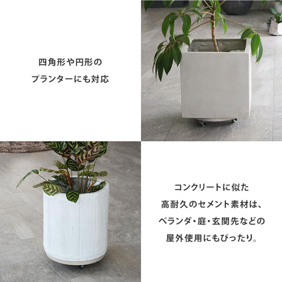 花台 鉢置き台 フラワースタンド プランタースタンド キャスター付き 台 トレー 鉢置台 観葉植物 フラワーラック 飾り台 花瓶置き台 北欧風 丸 36cm | ブランド登録なし | 08