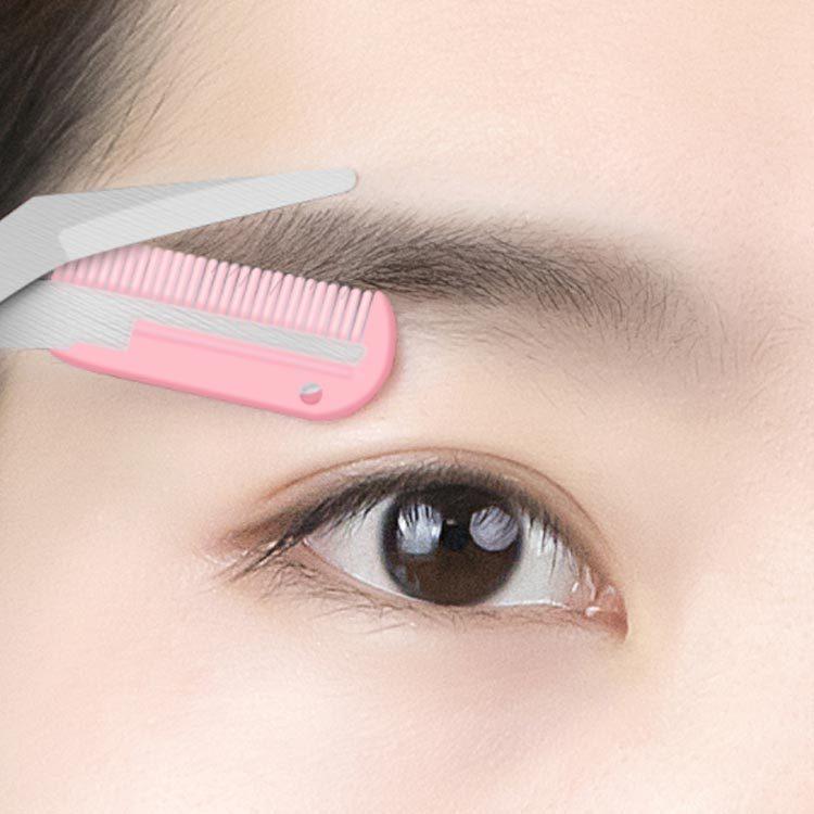 送料無料 眉はさみ くし付 眉毛カットはさみ アイブローカット 櫛付き コーム付き 長さ 眉毛 簡単 まゆげ ハサミ 眉カット メイク はさみ 特価 美容