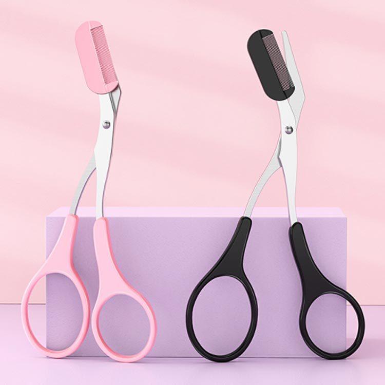 送料無料 眉はさみ くし付 眉毛カットはさみ アイブローカット 櫛付き コーム付き 長さ 眉毛 簡単 まゆげ ハサミ 眉カット メイク はさみ 特価 美容