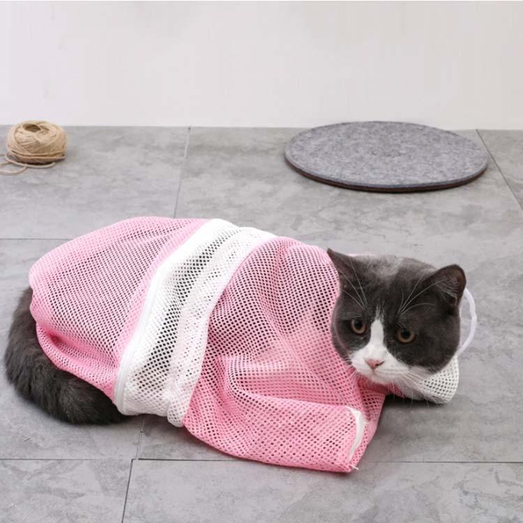 ペット用 お風呂バッグ シャンプー 爪切り時 猫用 グルーミングバッグ お風呂 バッグ 耳掃除 暴れる猫ちゃん対策 キャット 保護ネット ペット用 メ Peto1807 ピタゴラストア 通販 Yahoo ショッピング